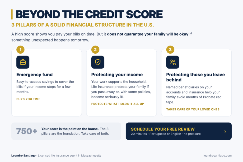 The 3 pillars beyond the credit score: emergency fund, income protection and protecting those you leave behind